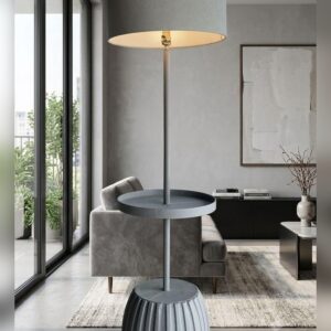 Modern Floor Lamp with Side Table - Image 1